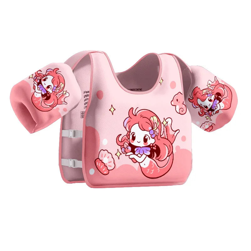 Kids Swim Vest Life Jacket for Children Sea Beach Baby Play Water Game Toy Toddler Pool Floaties with Shoulder Harness Arm Wings