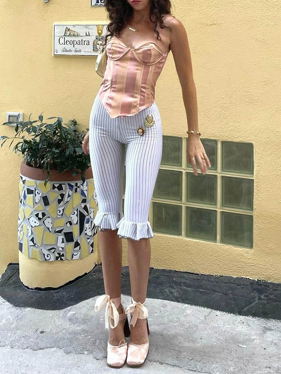 Women's Ruffle Capri Pants - P12 Hub Europe