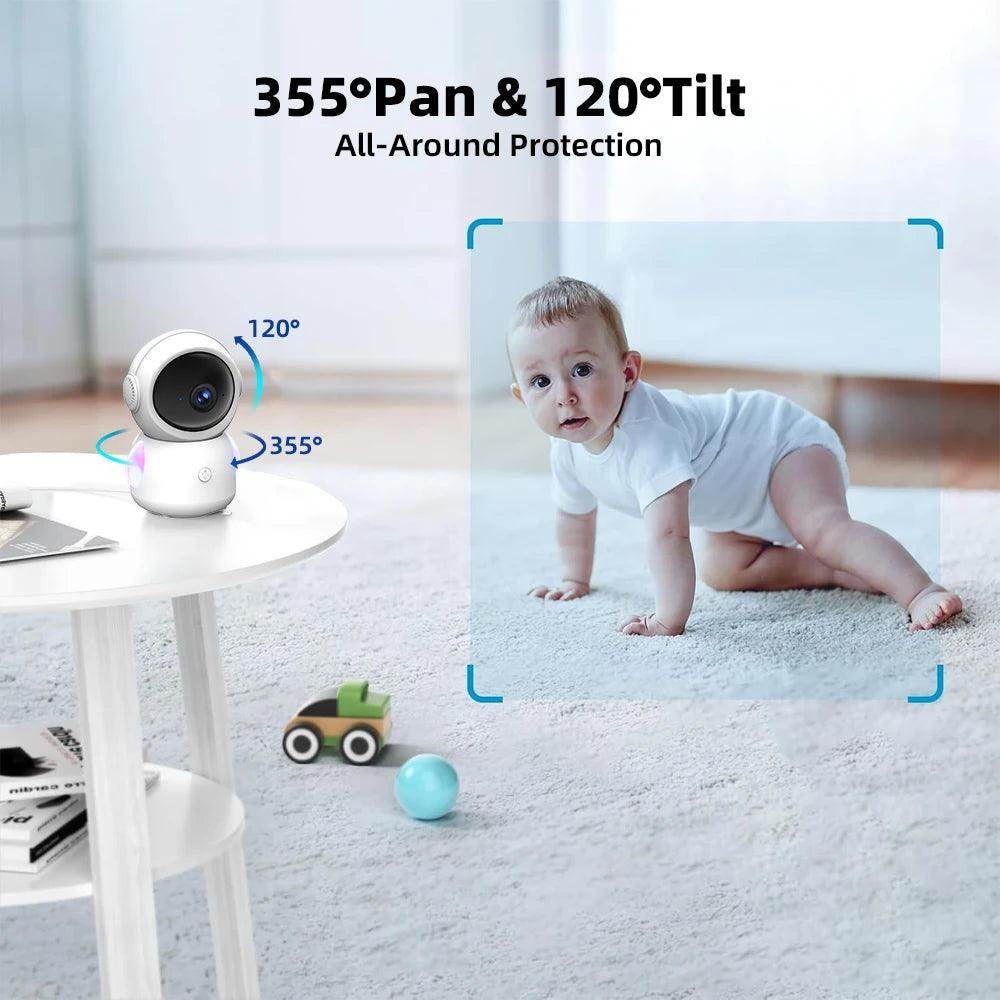 Baby Monitor 3MP 5G WiFi Cry Detect, Auto Track - P12 Hub Europe