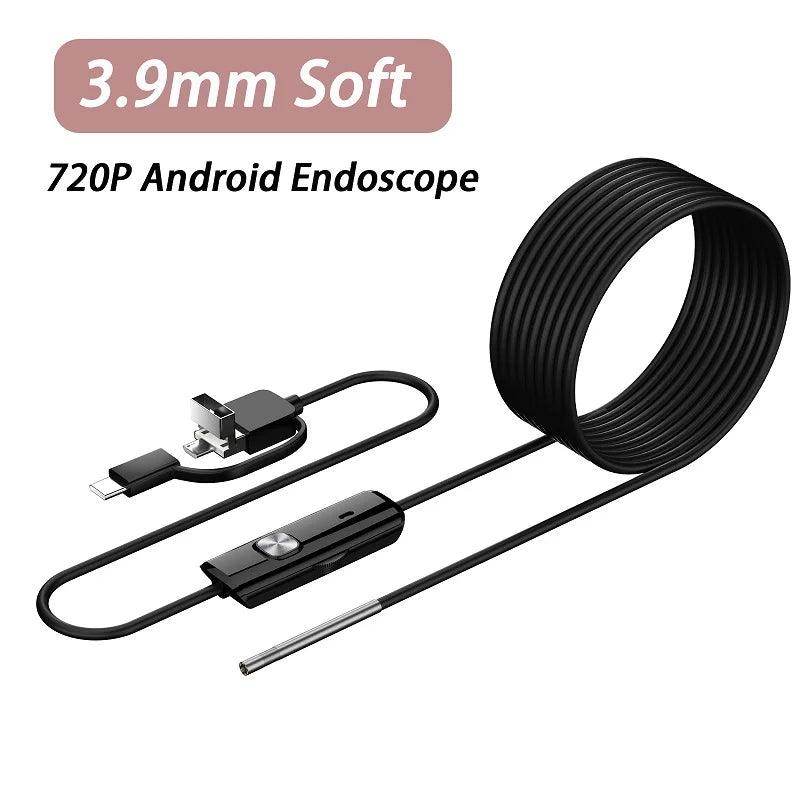 Endoscope 3.9/8mm USB 720P, 3-in-1, Android/PC, 6 LED, IP67 - P12 Hub Europe