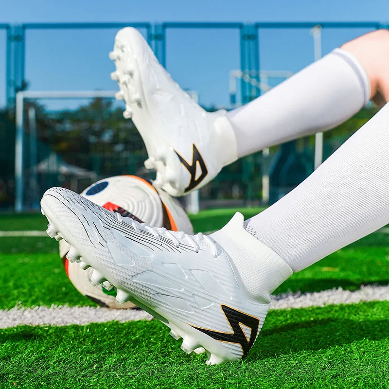 2025 Pink Football Boots Men Lawn Long Spike Men’s Soccer Shoes Society Plus Size 47 Outdoor Sports Soccer Boot For Men Trainers