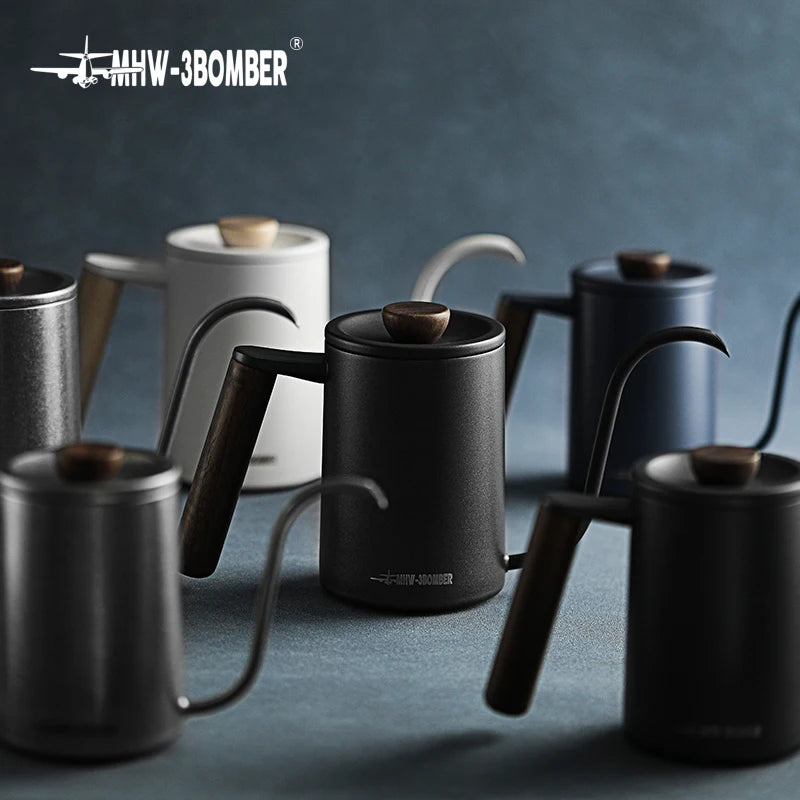 MHW-3BOMBER Pour Over Coffee Kettle 400ml/600ml Stainless Steel Gooseneck Tea Water Pot Chic Cafe Barista Kitchen Accessories