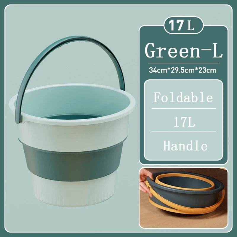 Portable Foldable Bucket Basin 5/10/17L Silicone Bucket Camping Laundry Basket Car Wash Fishing Bathroom Tool Household Supplies
