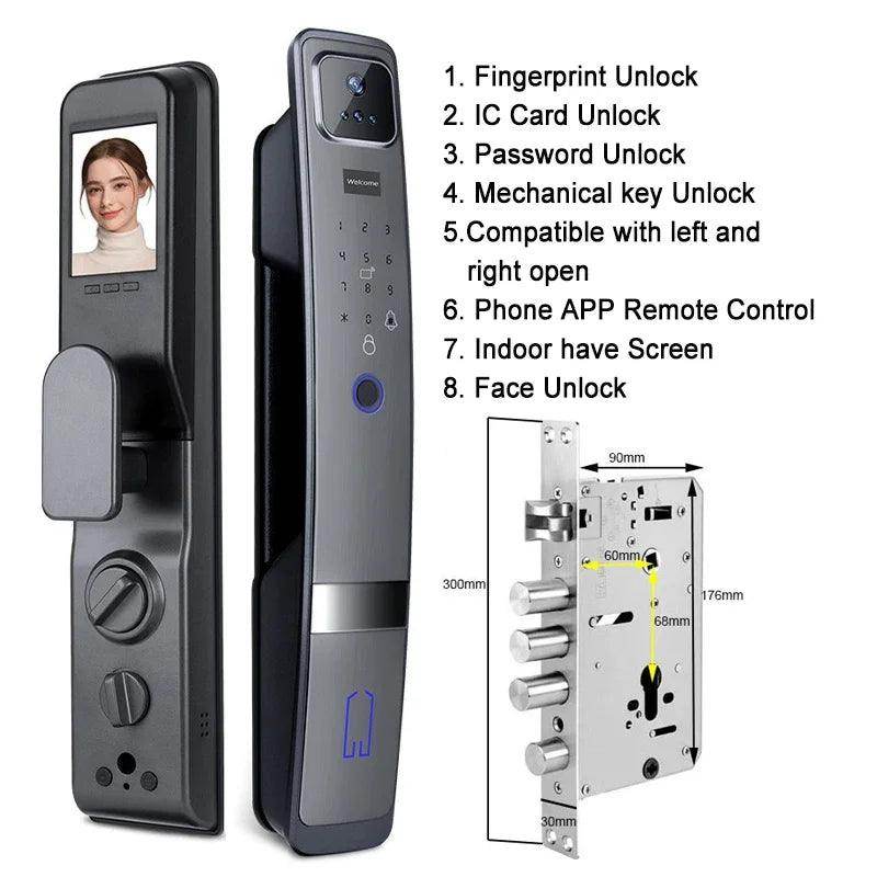 3D Face Lock w/ Camera Fingerprint, Card, 40-120mm, H20 - P12 Hub Europe
