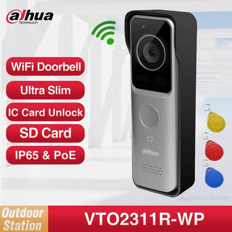 Doorbell Dahua 1080P WiFi PoE, Card Unlock, 2-Way Audio, IP65 - P12 Hub Europe