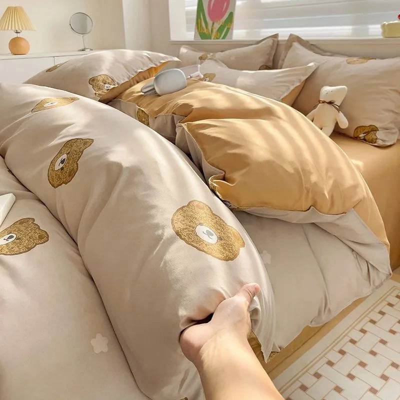 Summer Bedding Set 2024 Ins Twin Queen Duvet Cover Flat Sheet Pillowcase No Filler Girl Boys Hotel Home Bed Linens - P12 Hub Europe