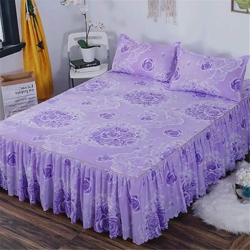 Stylish Single-piece Bed Circumference Skirt, Korean Version Bedspread & Coverlet, Fade-Resistant Design - P12 Hub Europe