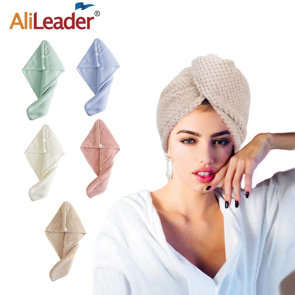 New Pearl Cotton Hair Towel Wrap Super Absorbent Quick Dry Hair Towels Microfiber Hair Hat Caps For Drying Curly Long Thick Hair - P12 Hub Europe