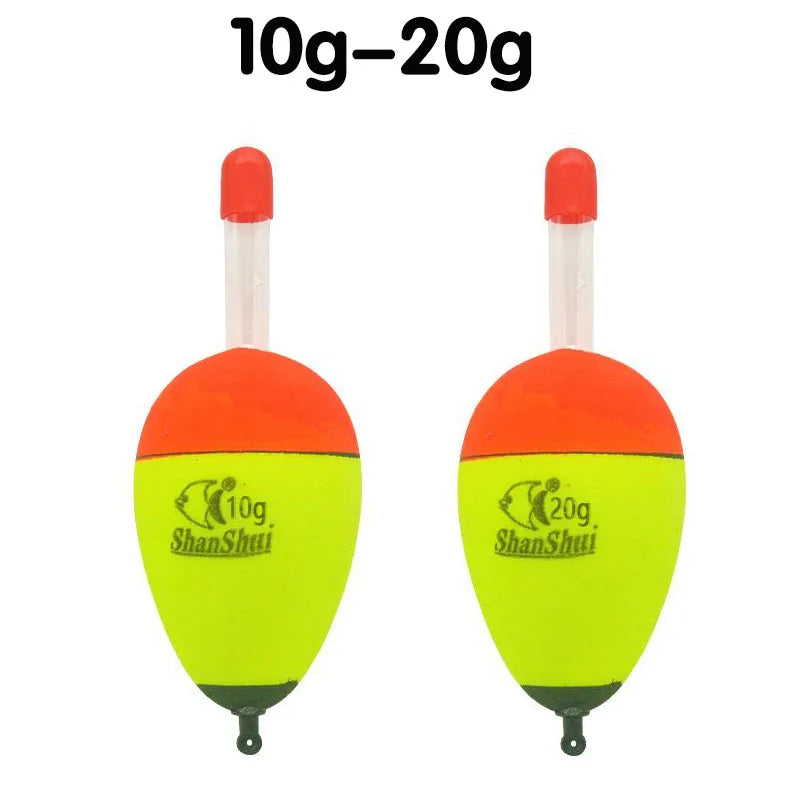 1/2pcs 10/20/30/40/50/60/70g Eva luminous fishing night float light stick foam plastic bobber sea rock fishing striking floats