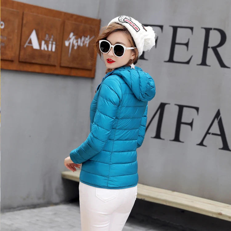 Women's Down Jacket Climbing Clothes Sportswear Hiking 90% White Duck Down Coat Warm Sports Camping Outing Trekking