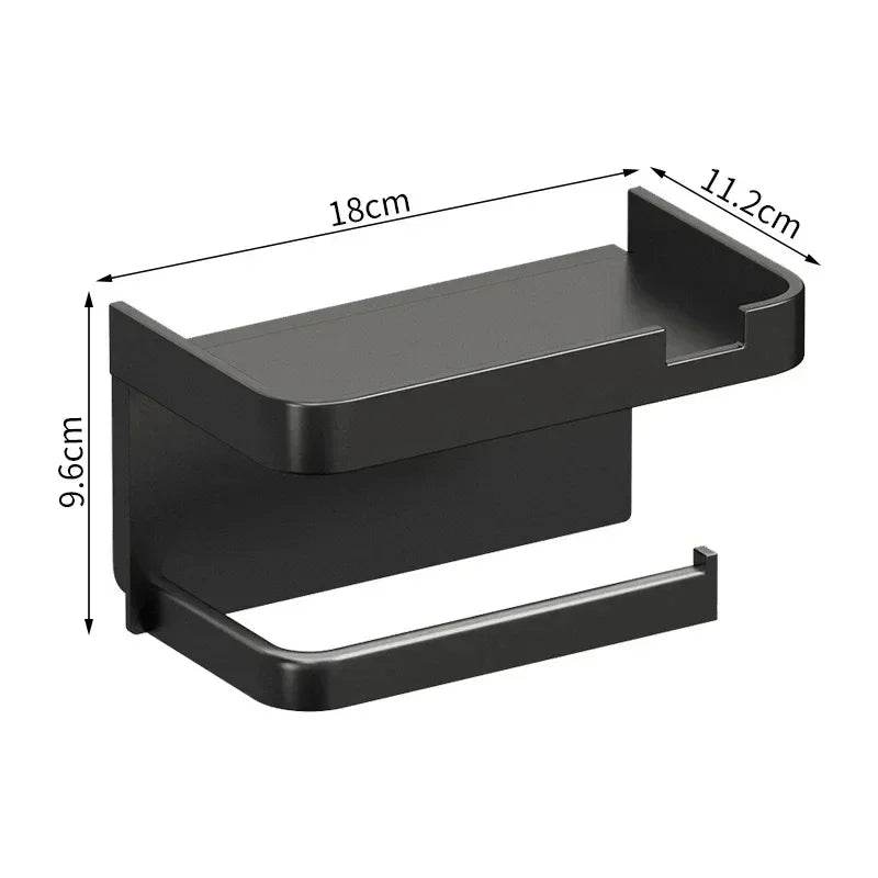 2024 New Plastic Steel Toilet Paper Holder Bathroom Wall Mount WC Paper Phone Holder Shelf Towel Roll shelf Accessories - P12 Hub Europe
