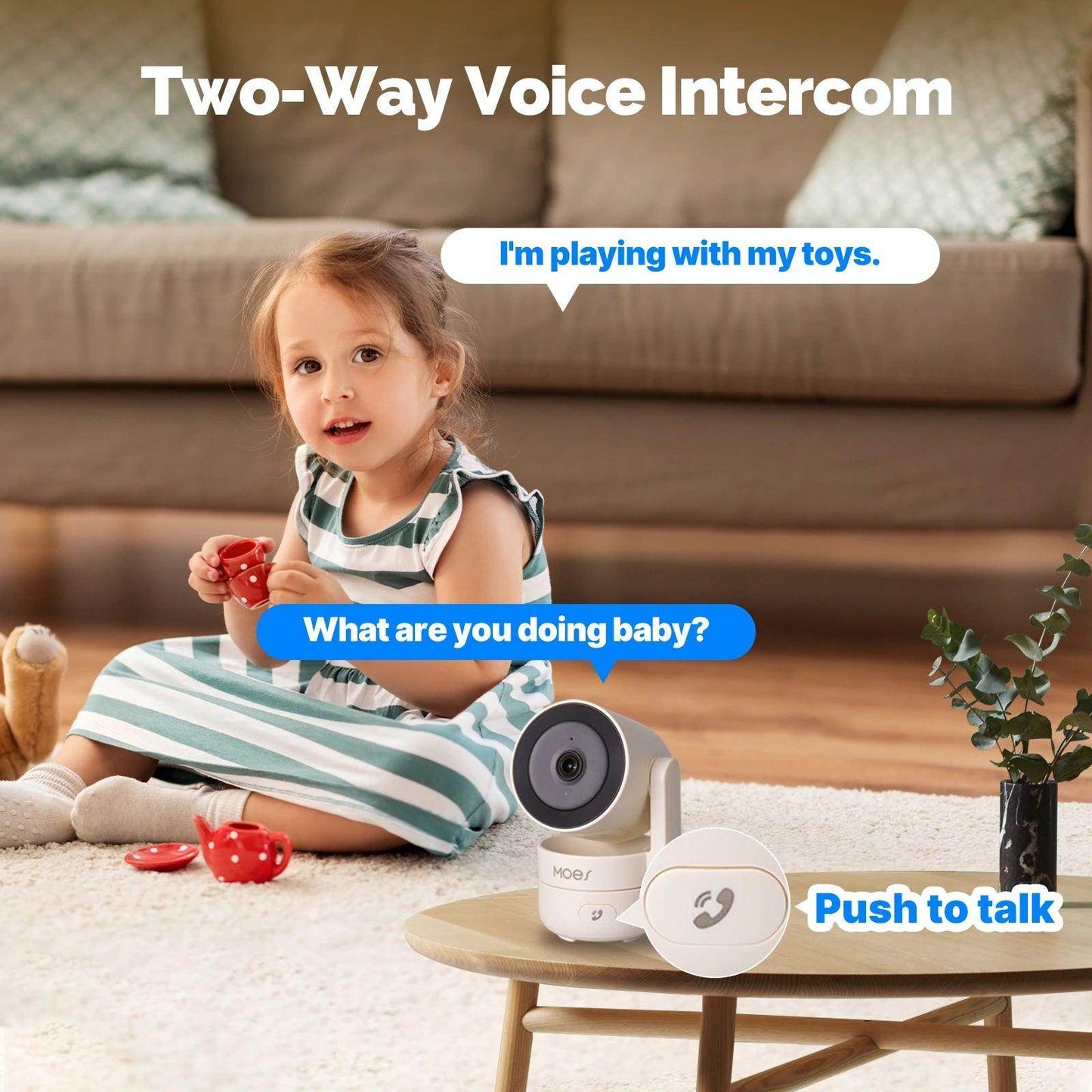 Indoor WiFi Camera 4MP MOES PTZ 360° Audio - P12 Hub Europe
