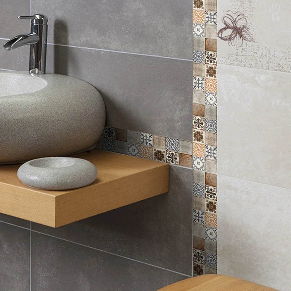 Self-adhesive Waist Line Decorative Strip Waterproof Peel Stick Wall Sticker Bathroom Floor Skirting Line Wall Papers Home Decor - P12 Hub Europe