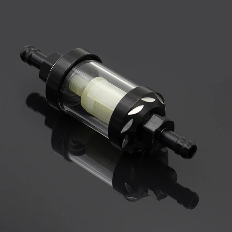 Universal 8mm CNC Aluminum Alloy Glass Gas Fuel Gasoline Oil Filter For Motocross Dirt Pit Bike ATV Buggy Quad Motorcycle Parts
