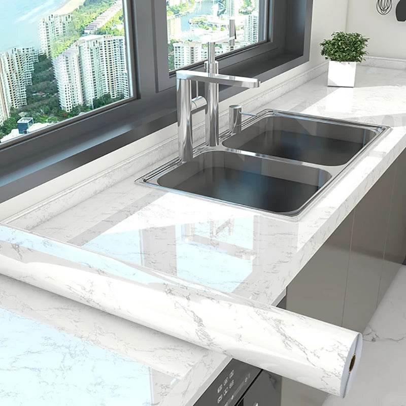 10M Marble Kitchen Oil-Proof Film Waterproof Self-adhesive Wall Tile Sticker Moisture-Proof Countertop Cabinet Cover Wallpaper - P12 Hub Europe