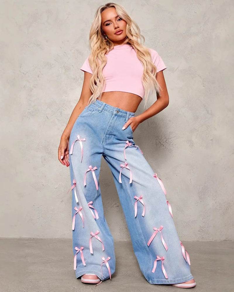 Sweet Bow Denim Jeans - P12 Hub Europe