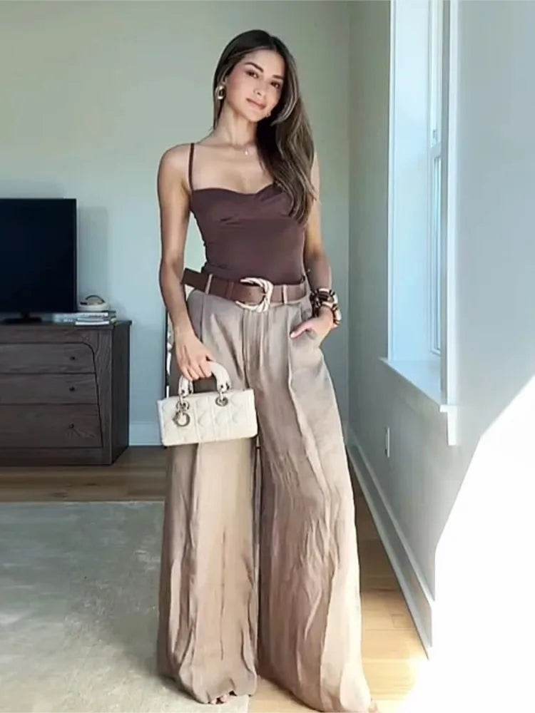 HipSeam Satin Wide Leg Trousers - P12 Hub Europe