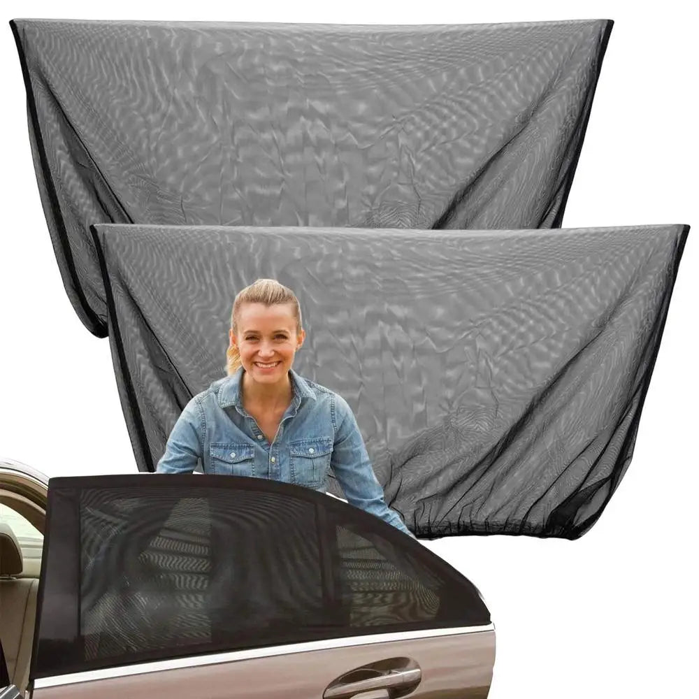 Car Sunshade Curtains Universal Side Window Shades SUV Curtains Protection Repellent Mosquito Mesh Net Sunshade Auto Accessories