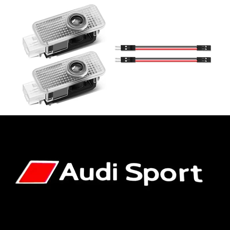 2Pcs LED Car Door Welcome Light Car Logo Projector Lights For Audi Sline RS A3 A4 A5 A6 A7 A8 S3 S4 Q2 Q3 Q5 Q7 S6 RS3 RS5 RS6