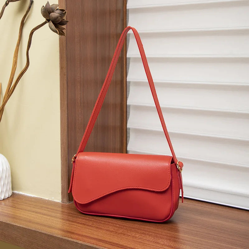 Temperament casual women's bag versatile simple baguette bag classic fashion small square bag retro exquisite women's shoulder