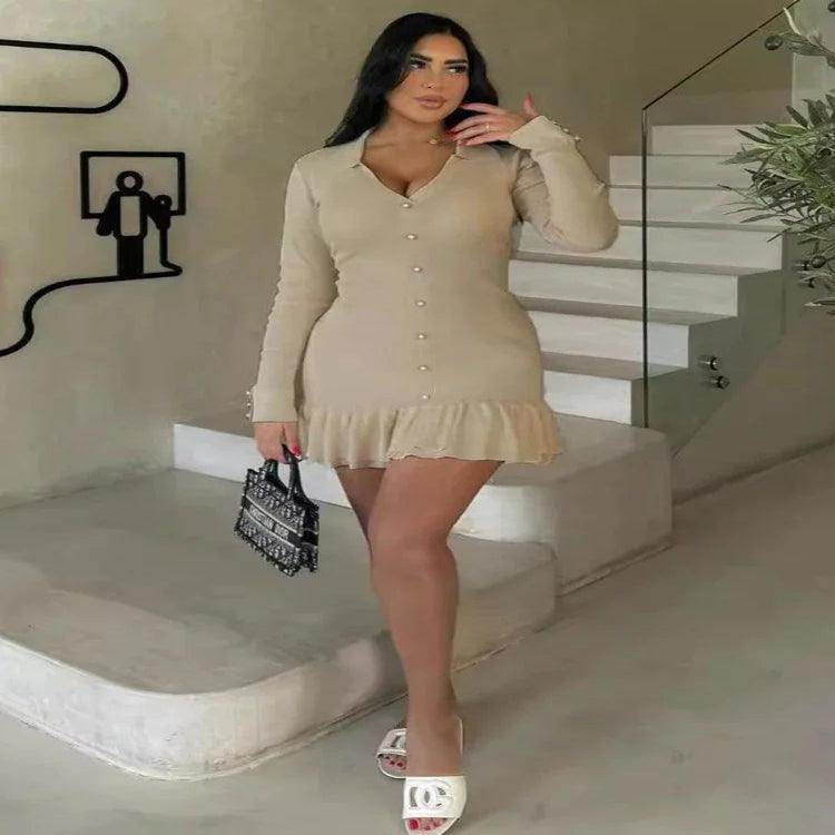 Ruffled Bow Knit Mini Dress Backless Elegant - P12 Hub Europe