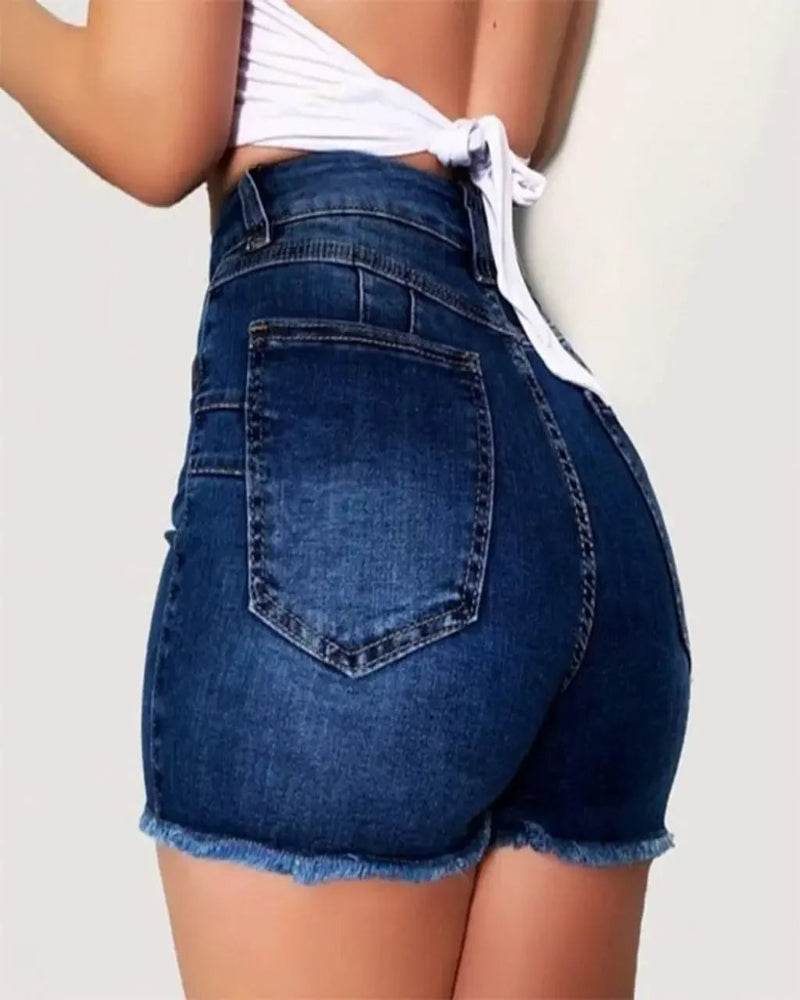 Women's Distressed Denim Shorts - P12 Hub Europe