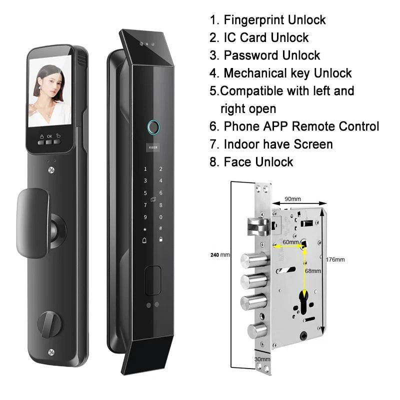 Smart Lock Video Doorbell, App, 6-in-1, 4200mAh - P12 Hub Europe