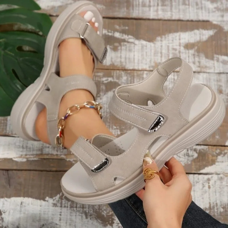 Summer Wedge Sandals for Women 2025 New Fashion Non Slip Beach Shoes Woman Lightweight Casual Platform Plus Size Sandals Women