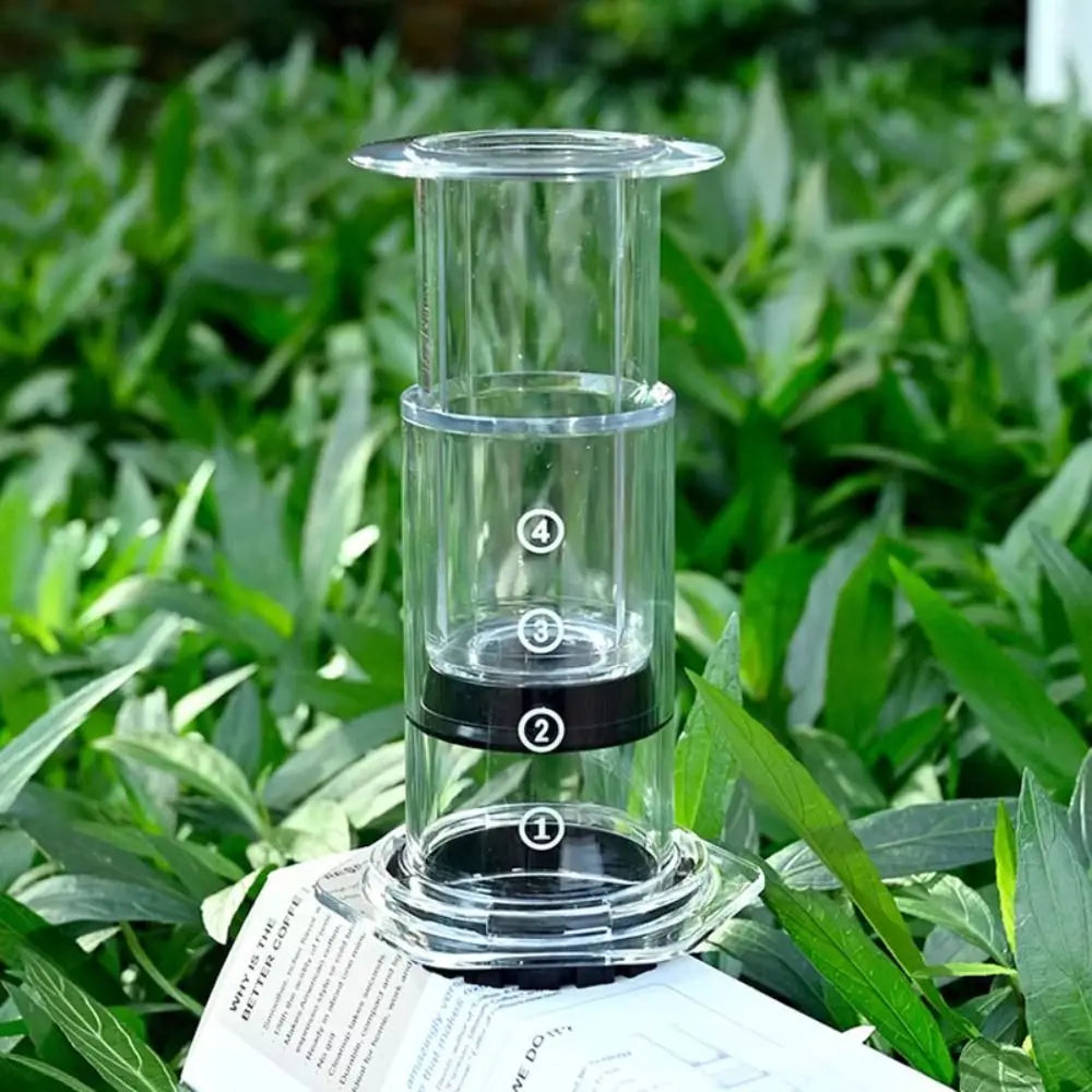 Portable Coffee Kettle Transparent Anti-slip Press Coffee Pot French Style Light Weight Hand Pour Coffee Maker Camping