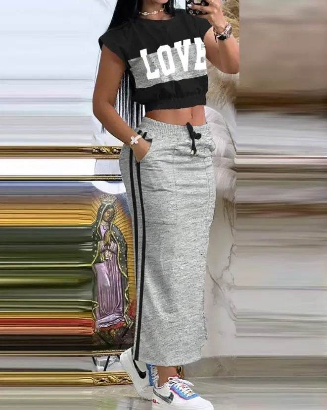 Women Print Colorblock Skirt Set - P12 Hub Europe