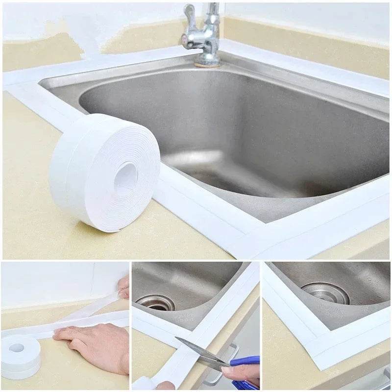 Waterproof Wall Tape Stickers Bathroom Kitchen Cardboard Seal Strip Bathroom Shower Sink Bathtub Caulk Tape Contour Home Posters - P12 Hub Europe