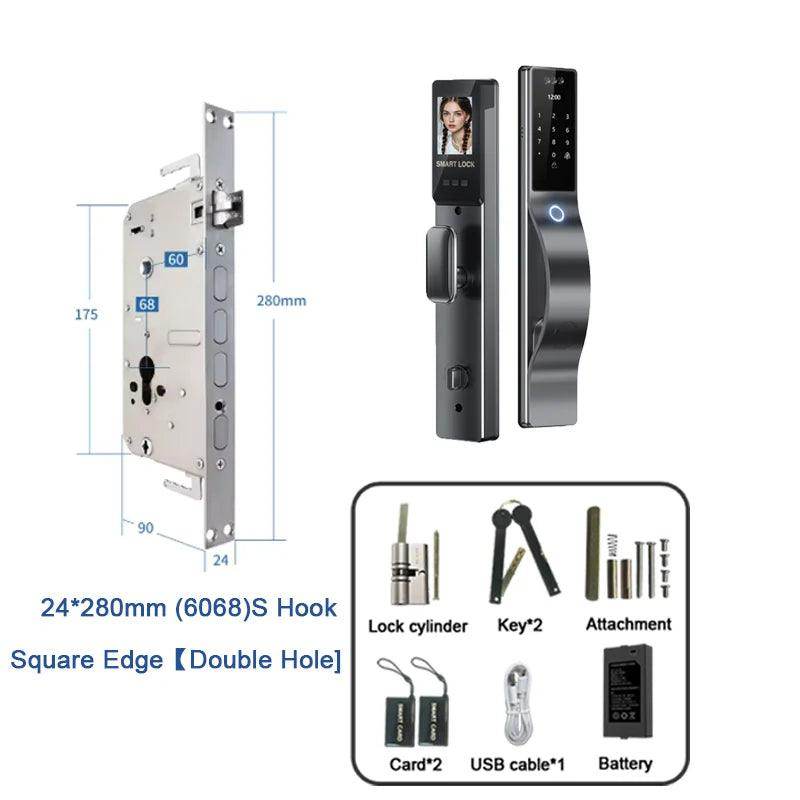 3D Face Lock WiFi, IP66, Fingerprint, Card, Code, 40-120mm - P12 Hub Europe