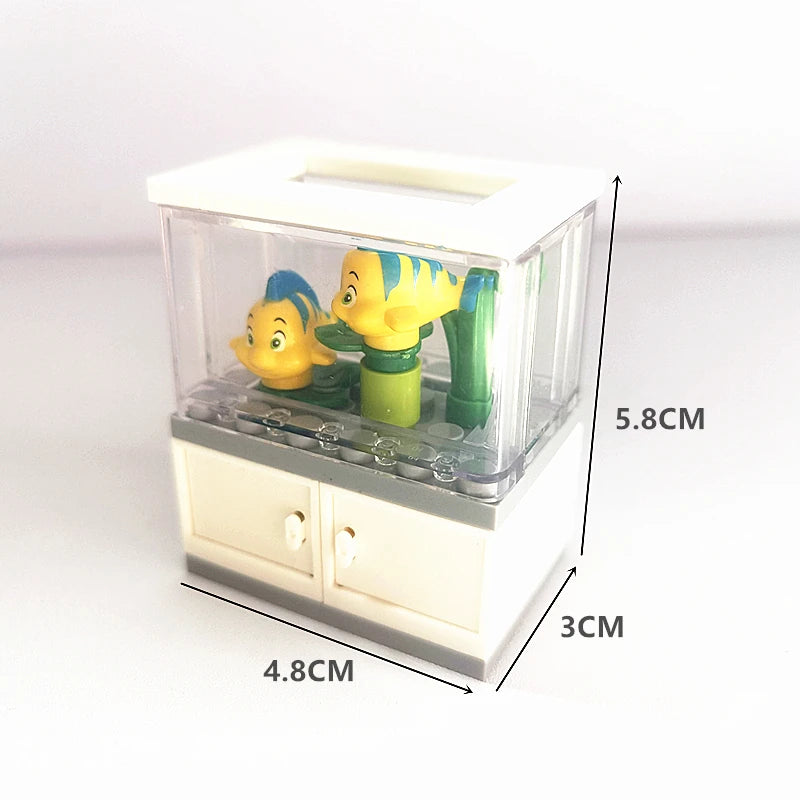 City Friends Fish Tank Building Blocks MOC Assemble Toys ClownFish Turtle Lizard Pet Blocks DIY Toy Creative Toys for Kids Gift