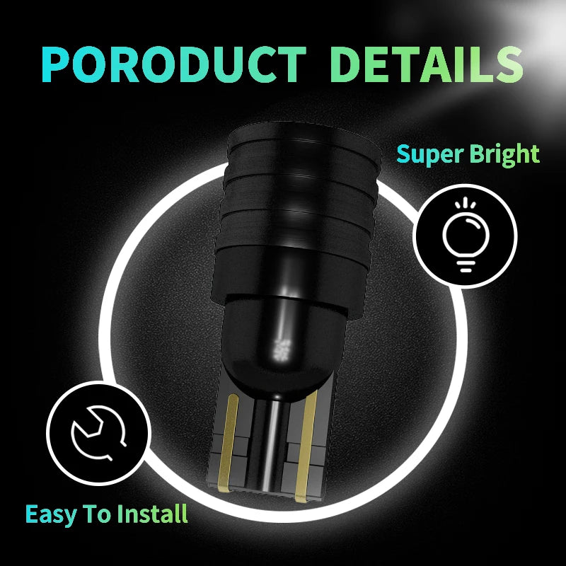 2PCS T10 W5W LED 3030 6SMD Turn Signals Clearance Rear License Plate Lights Car Interior Lighting 12V 24V Instrument Panel Lamps
