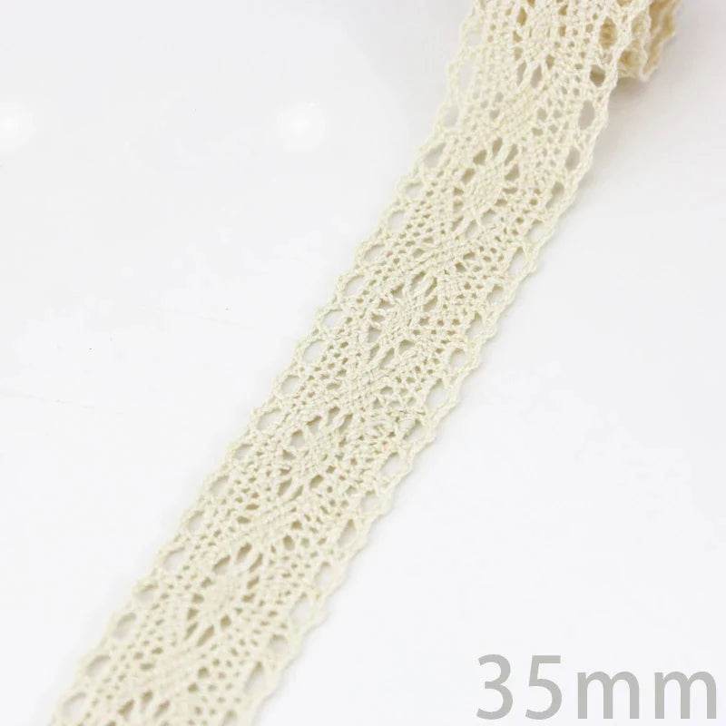 (5Meter/roll) White Beige Cotton Embroidered Lace Net Ribbons Fabric Trim DIY Sewing Handmade Craft Materials - P12 Hub Europe