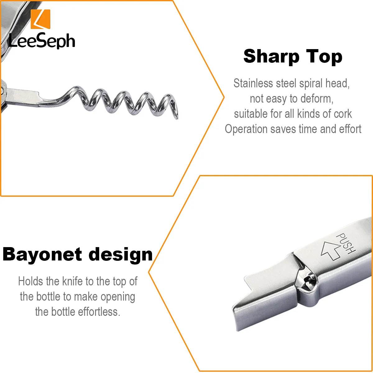 Leeseph Wine Opener, Corkscrews for Wine Bottles with Foil Cutter, Manual Wine Key for Servers, Waiters, Bartenders and Home Use - P12 Hub Europe