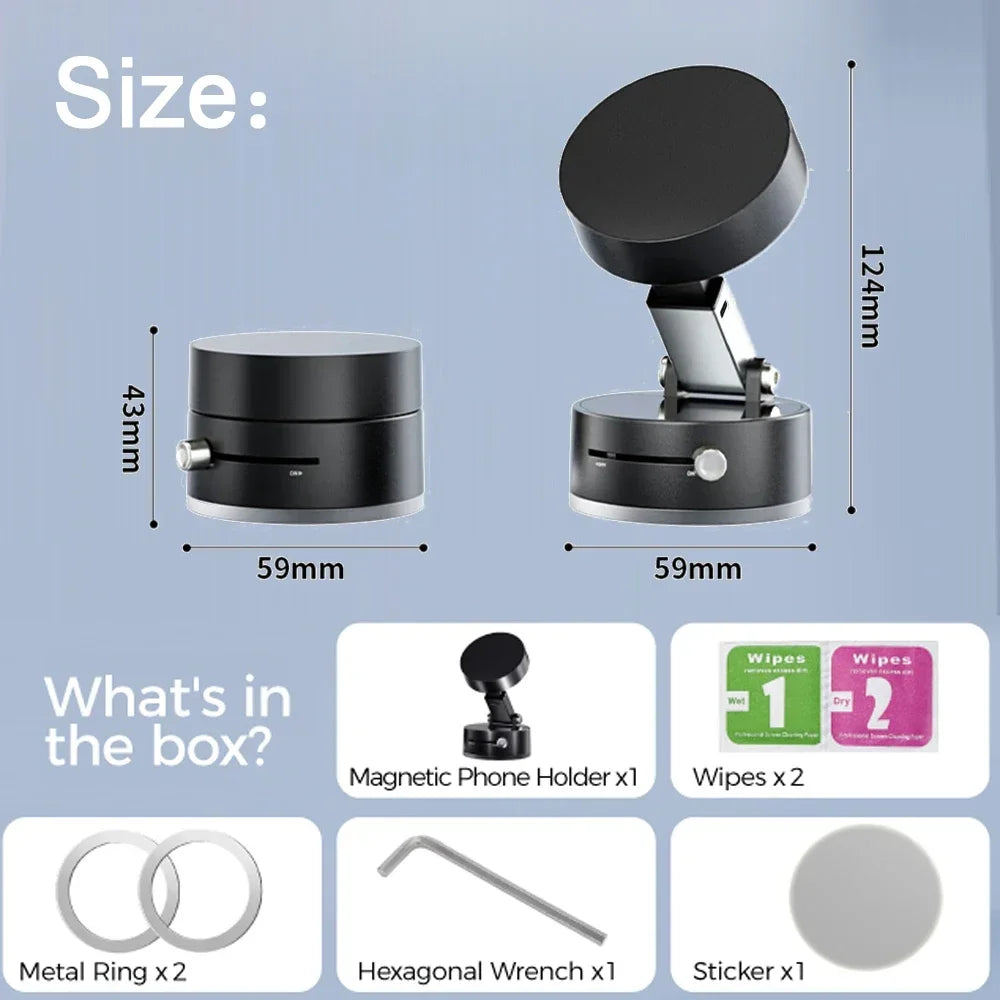 Ultra Magnetic Phone Holder Foldable Car Phone Mount Dashboard Phone Bracket 360 Degree Rotation Vacuum Suction Cup GPS Stand