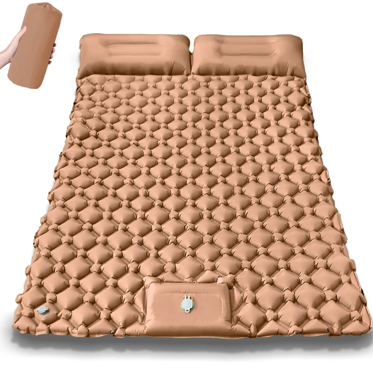 Must-Have Double Person Rhombus Inflatable Mattress - Lightweight, Waterproof, Ideal for Outdoor Activities