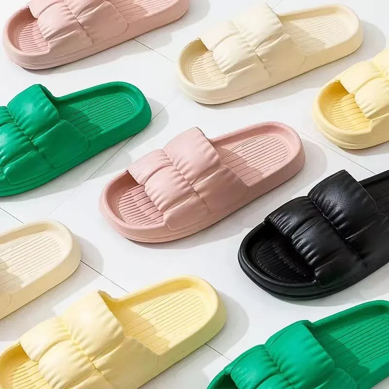 Flower indoor home slippers summer simple anti slip men's and women's lightweight EVA spring cool slippers soft bottom bathroom