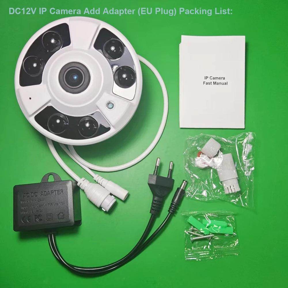 Fisheye IP Camera4K 8MP 180°, Audio, Night - P12 Hub Europe