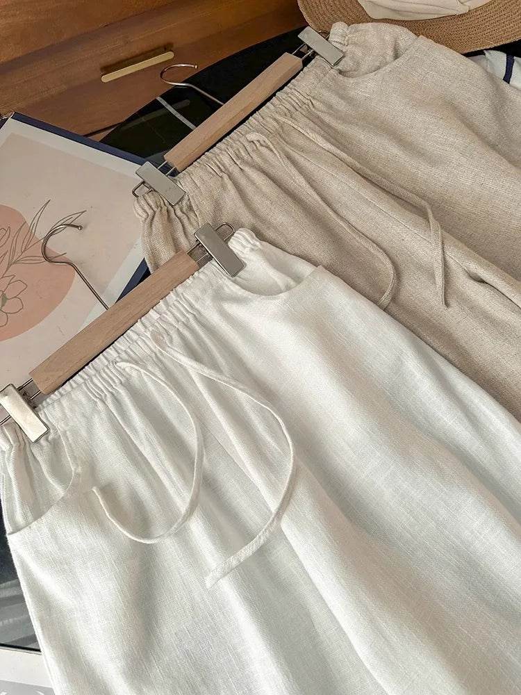 Women's Washed Linen Wide Pants - P12 Hub Europe