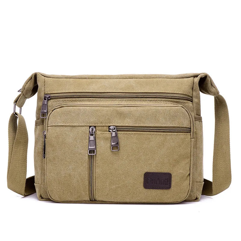 New Men's Canvas Bag Fashion Korean Style unisex daily Shoulder Bag High Quality Messenger Crossbody Bag For Travel