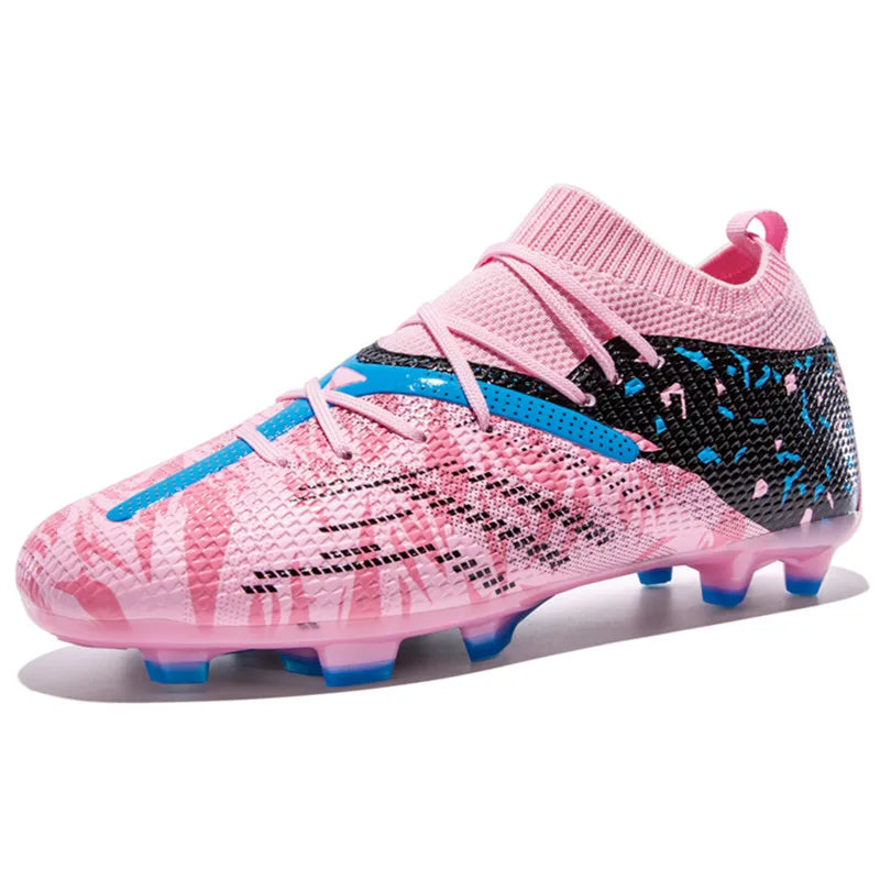 Pink Artificial Grass Soccer Shoes Men High quality Non Slip Football Shoes for Men Football Field Cleats Adult tenis de fútbol