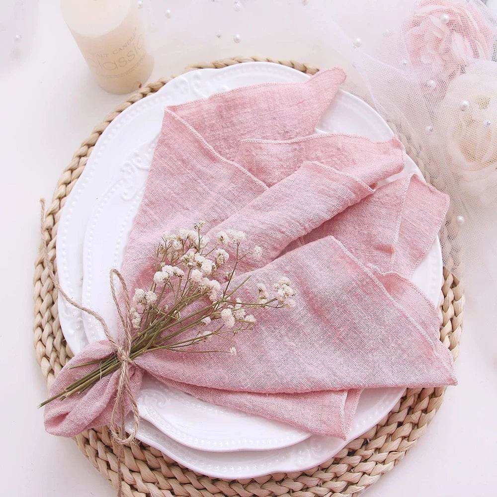 10pcs Cotton Cloth Napkins Gauze Fabric Blue 30x30cm for Wedding Party Birthday Tea Towel Table Baby Shower Christmas Napkins - P12 Hub Europe