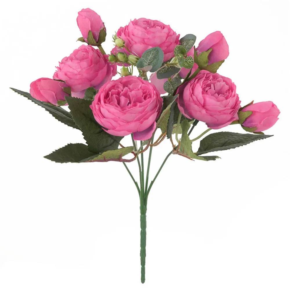 30CM Fake Roses Silk Peony Artificial Flowers Cheap New Year's Christmas Decorations Vase for Home Wedding Bridal Bouquet Indoor - P12 Hub Europe
