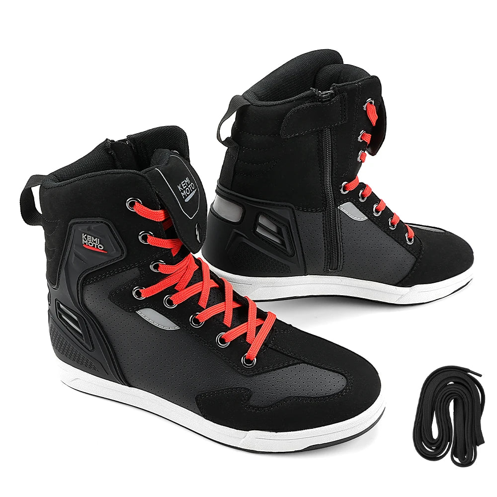 KEMIMOTO Motorcycle Shoes Summer Commuting Riding Men Boots Casual Rides Flat Shoes Anti-collision Protection Outdoor Activities