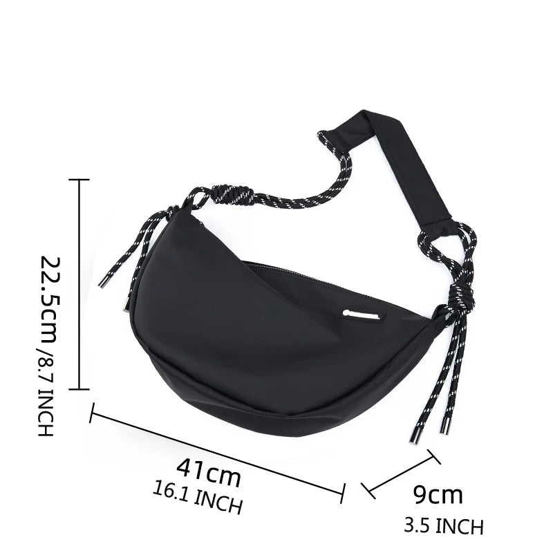 Japanese Sling Bag for Men, Waterproof Lightweight Crossbody Bag, Sports Travel Shoulder Bag Fit 12.9 inch iPad