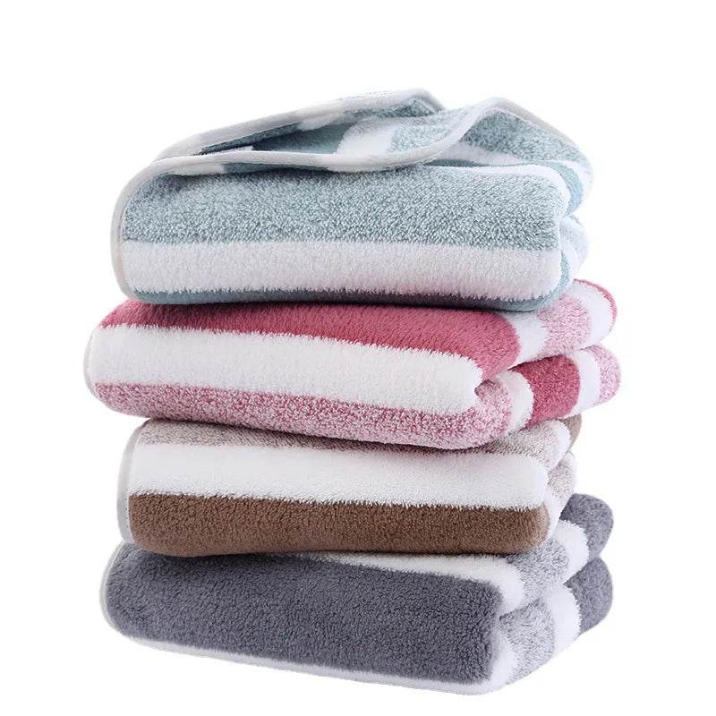 1 pcs Striped Face Towel 35x75cm For Bathroom Or Soft And Absorbent Quick-Drying Experience Microfiber Bath Towel 70x140cm - P12 Hub Europe