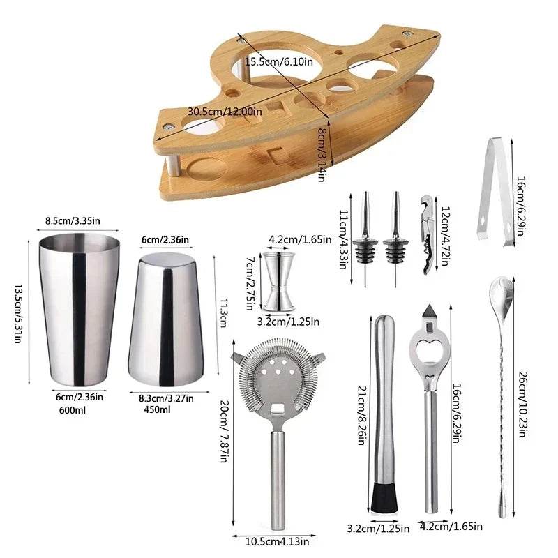 UPORS Stainless Steel Cocktail Shaker Mixer Wine Martini Boston Shaker For Bartender Drink Party Bar Tools 550ML/750ML - P12 Hub Europe