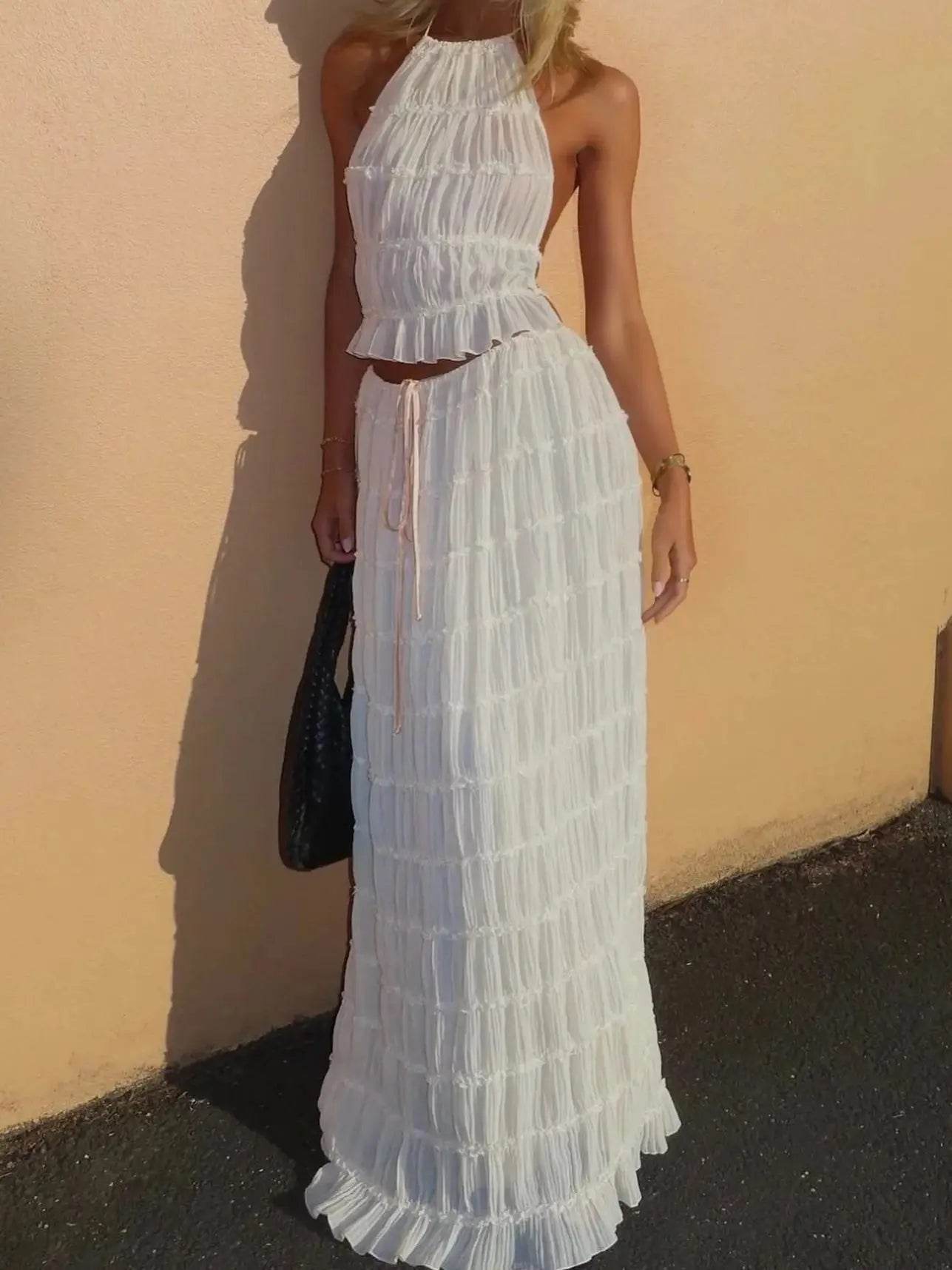 Fashion Halter Maxi Skirt Set - P12 Hub Europe